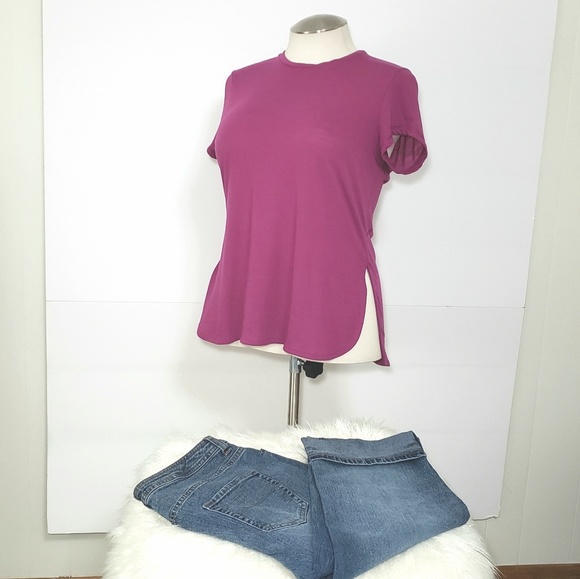 Athletic Works Cranberry T-Shirt with Side Slits - Picture 6 of 7